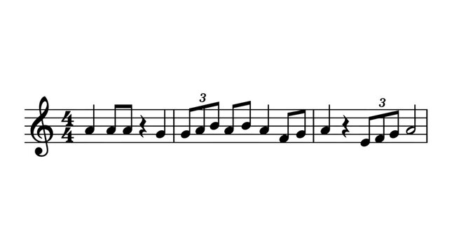 Short treble-clef melody excerpt featuring eighth notes in sheet music style