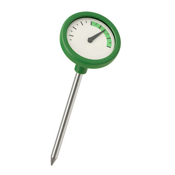 Compost Temperature Probe Green Dial 3D Render
