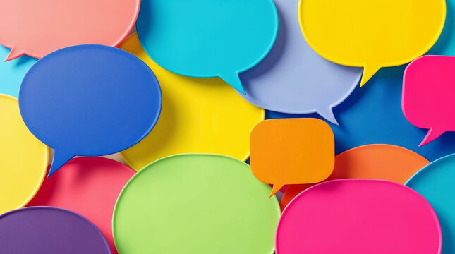 colorful empty speech bubble background for business communication, social media and dialogue concepts