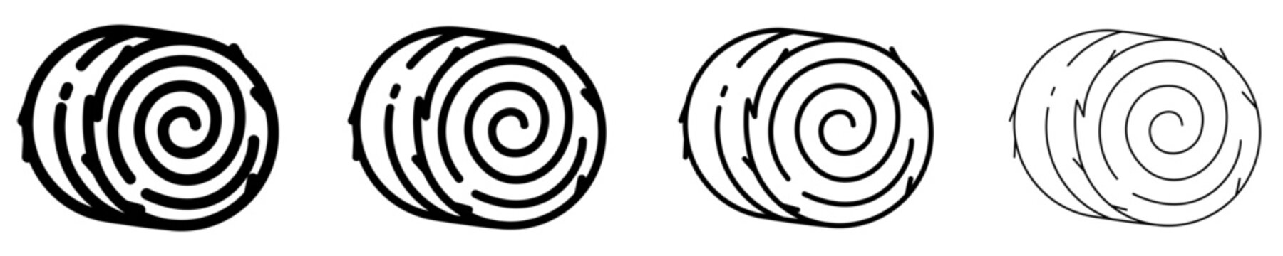 Hay bale line icon for farm or agriculture design
