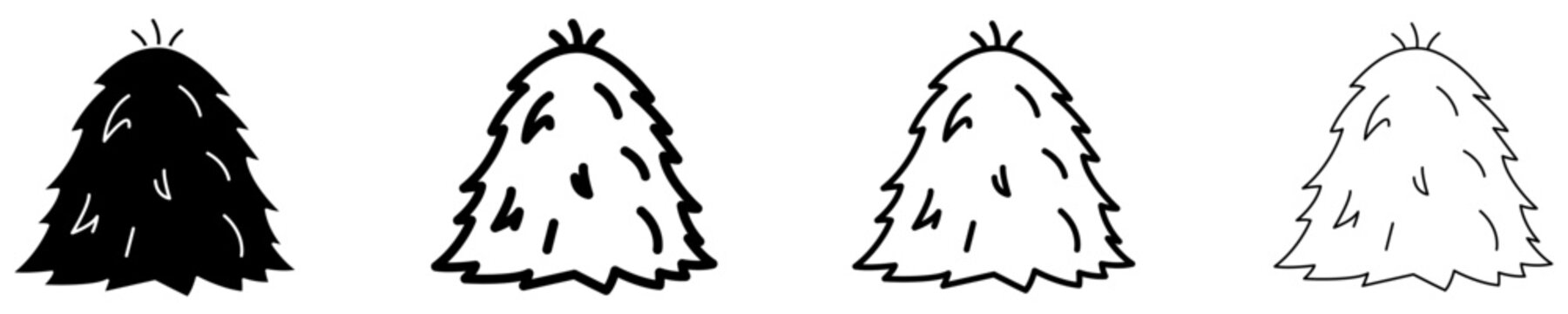 Haystack mixed style icon for farm and agriculture design