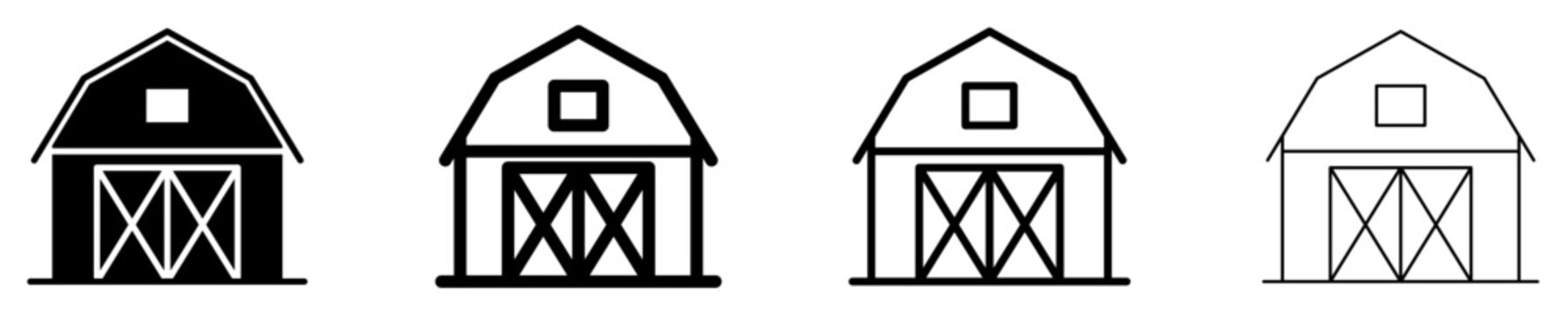 Barn solid glyph icon for farm building