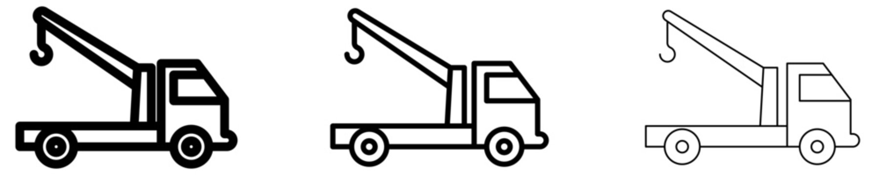 Tow truck line icon for vehicle recovery service