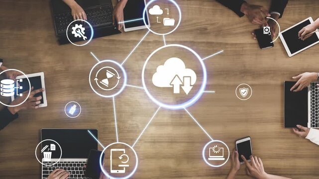 Cloud backup system connects devices through a secure data backup network. Data backup ensures protection, data backup reliability, and recovery. Funnel