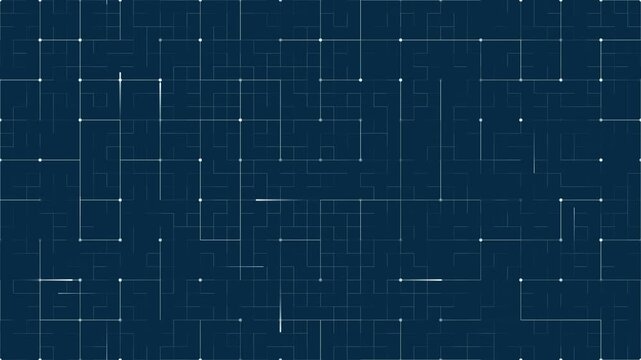 seamless digital grid across a blue background featuring glowing nodes and connections
