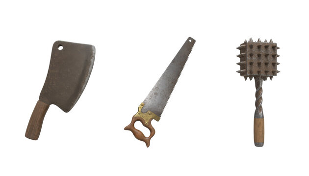 Collection of Vintage Butcher and Carpentry Tools