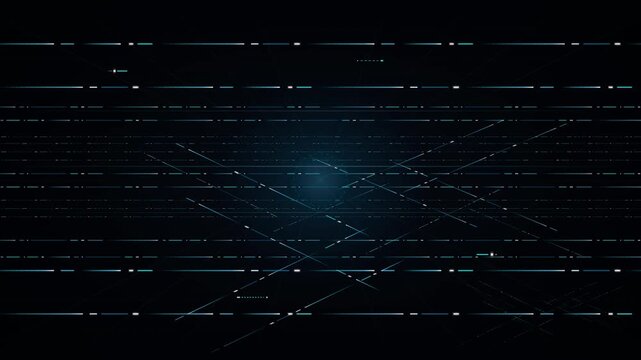 Abstract digital network animation with thin lines and glowing data points