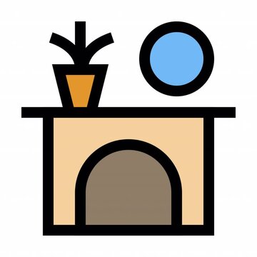 Fireplace Color style, animation icon for social media, presentations, videos, websites, etc. No background, Alpha channel.	
