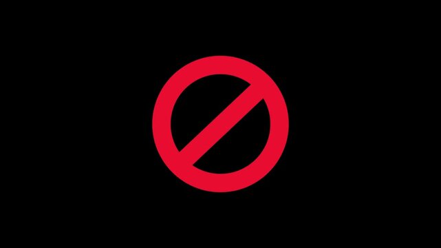 Vibrant red prohibition symbol on dark background representing restriction and denial