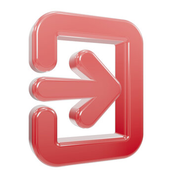 Glossy red enter symbol for website user authentication
