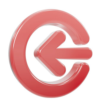 Glossy red enter login icon with left arrow
