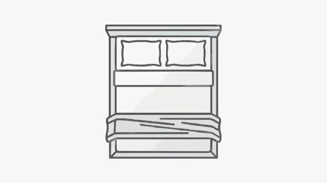 Bunk Bed Line Art with Built in Storage and Mattresses