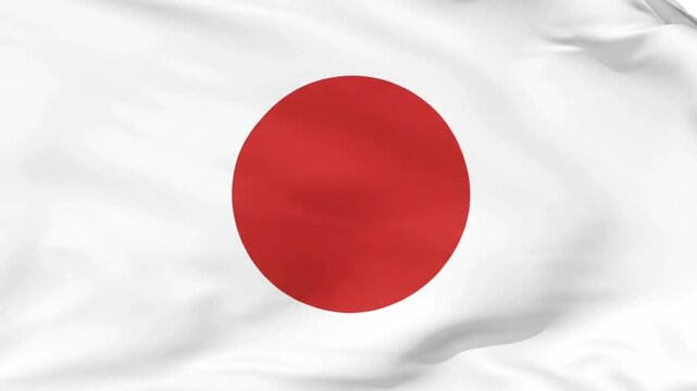 Japanese flag waving in slow motion