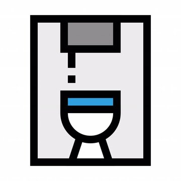 Toilet Color style, animation icon for social media, presentations, videos, websites, etc. No background, Alpha channel.	
