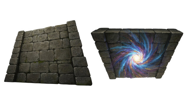 Ancient Stone Portal with Swirling Energy Vortex