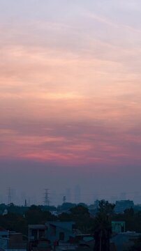 Vertical video - Timelapse of the sky in Jakarta with heavy air pollution