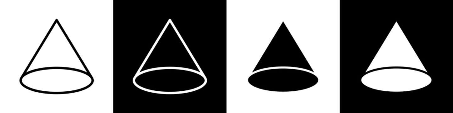 Cone black and white icon design concept