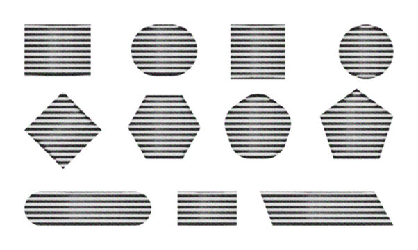 Retro halftone geometric shapes set vector graphic design
