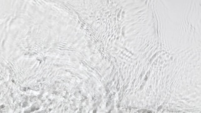 Clear white water surface with gentle ripples and soft light caustics background.