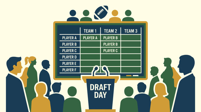 Fantasy Football Draft Board Vector Illustration Icon