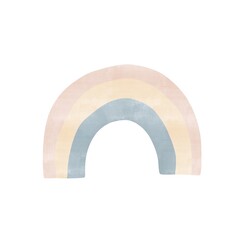 Obraz premium Cute hand-drawn watercolor boho rainbow isolated for baby shower, kids prints and bohemian nursery room decor