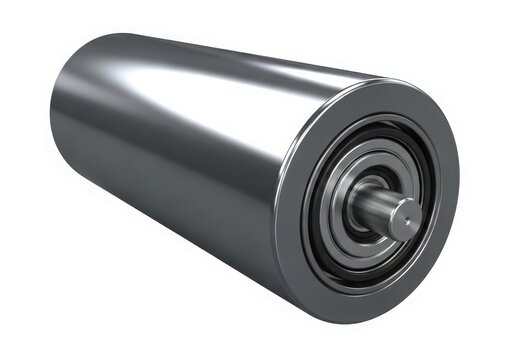Close-up of cylindrical roller bearing isolated on white background