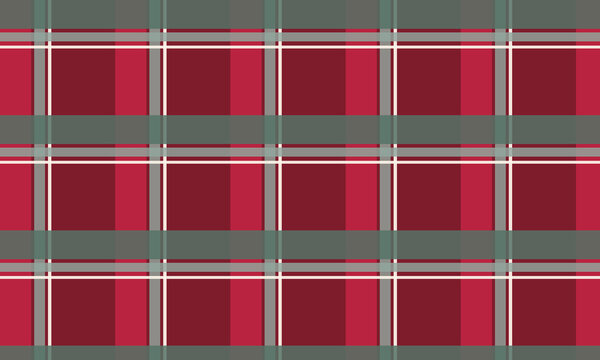 Classic red green white tartan pattern fabric texture background seamless repeat design