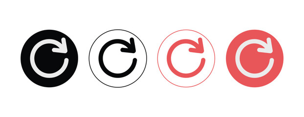 Fototapeta premium Refresh icon vector symbol featuring circular arrows for reload, update, synchronization, reset, and digital interface design