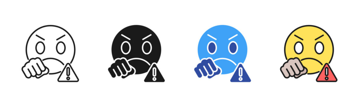 Threat Speech icon set multiple style collection
