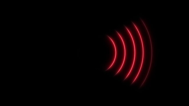 spiral station signal animation on black background. Circle Form, signal and sound wave signal, radar animated,
