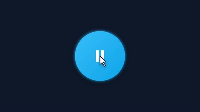 Play and Pause Button Interface with Mouse Cursor Animation
