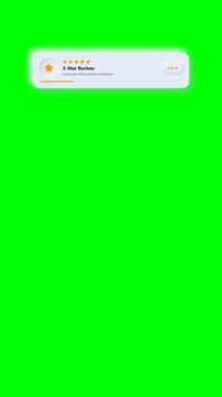 Animated 5 Star Customer Review Popup on Green Screen