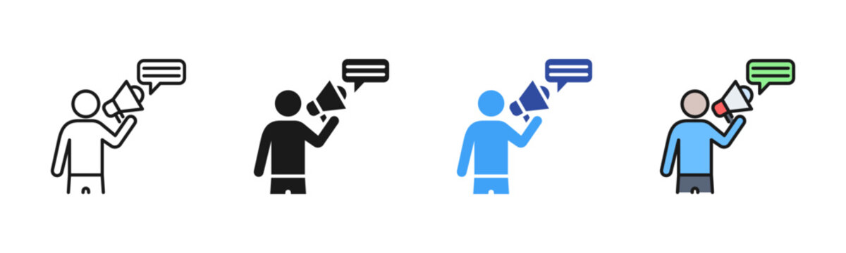 Radical Speech icon set multiple style collection