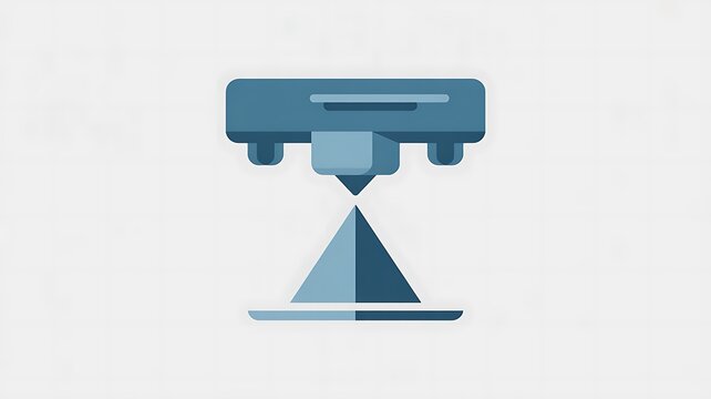 3d printer nozzle printing a pyramid shape icon