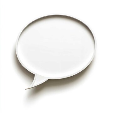 Minimal White Speech Bubble Chat Dialog Icon Isolated on Clean Background Communication Concept