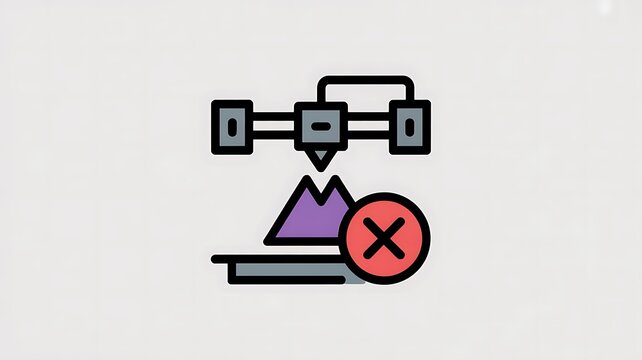 3d printer error icon showing failed print job