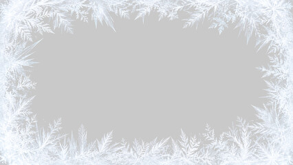 White frost frame on transparent background. Winter ice pattern border for holiday design © Александр Черешников
