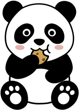 Cute cartoon panda character flat vector SVG transparent background