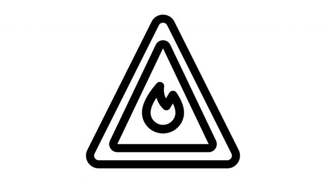 Black fire warning line icons appear on white background