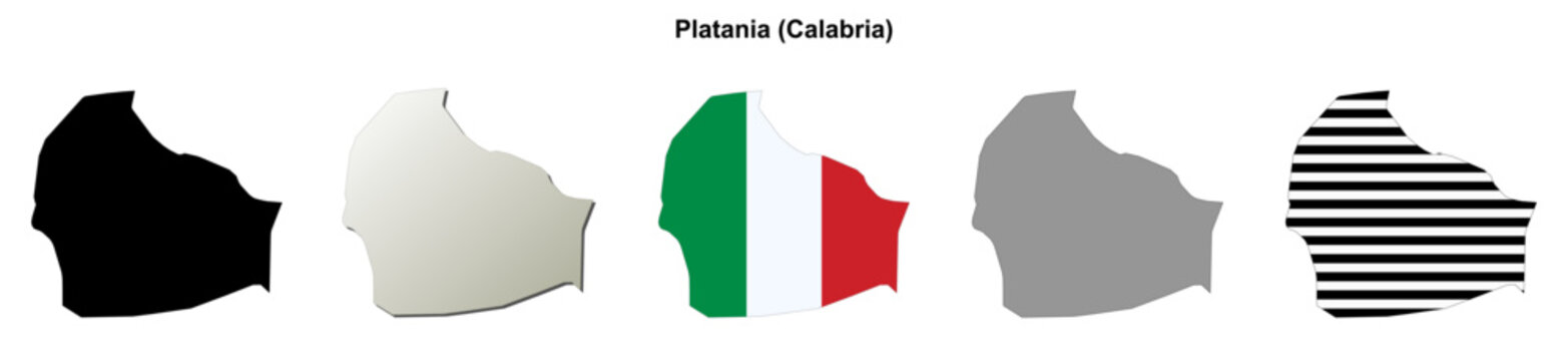 Platania (Calabria) outline map set