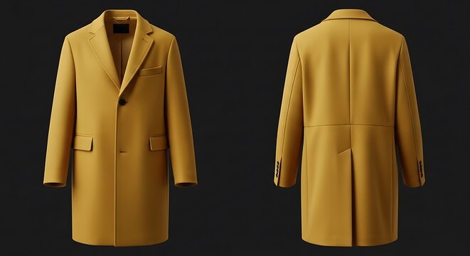 mockup of a mustard yellow color topcoat