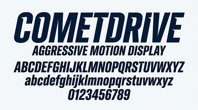 Modern Aggressive Motion Display Font and Typeface Design