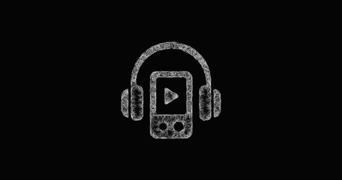 Sketch audio guide icon animation - smooth progressive reveal
