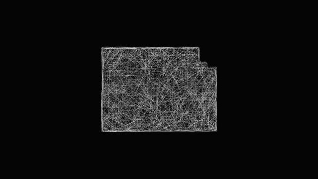 Sketch Clinton outline map animation - smooth progressive reveal