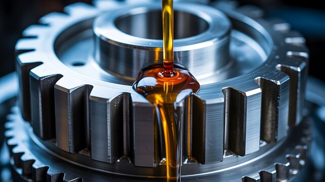 Industrial metal gears with lubricating oil for mechanical machinery and engineering