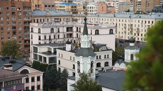 Ministry of foreign affairs building in moscow cityscape