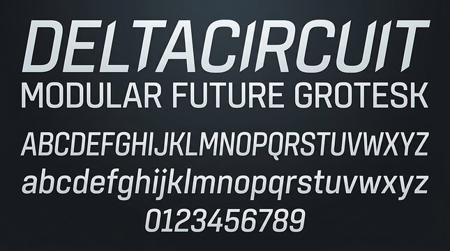 Modern Sci Fi Sans Serif Font and Alphabet Typography Design