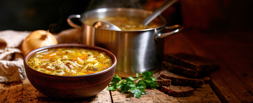 Traditional Polish Beef Tripe Soup Flaczki &ndash; AI Generative