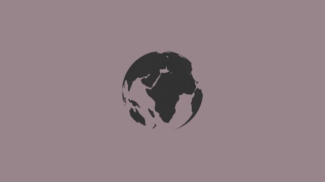 Minimalist sketch style world globe on pink background