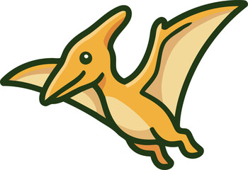 Flying Pterodactyl Dinosaur Wings Prehistoric Avian Reptile Icon © admds